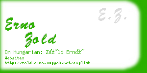 erno zold business card